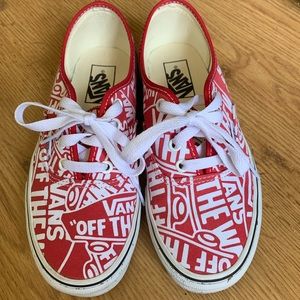 Vans “Off The Wall” red and white shoes!
